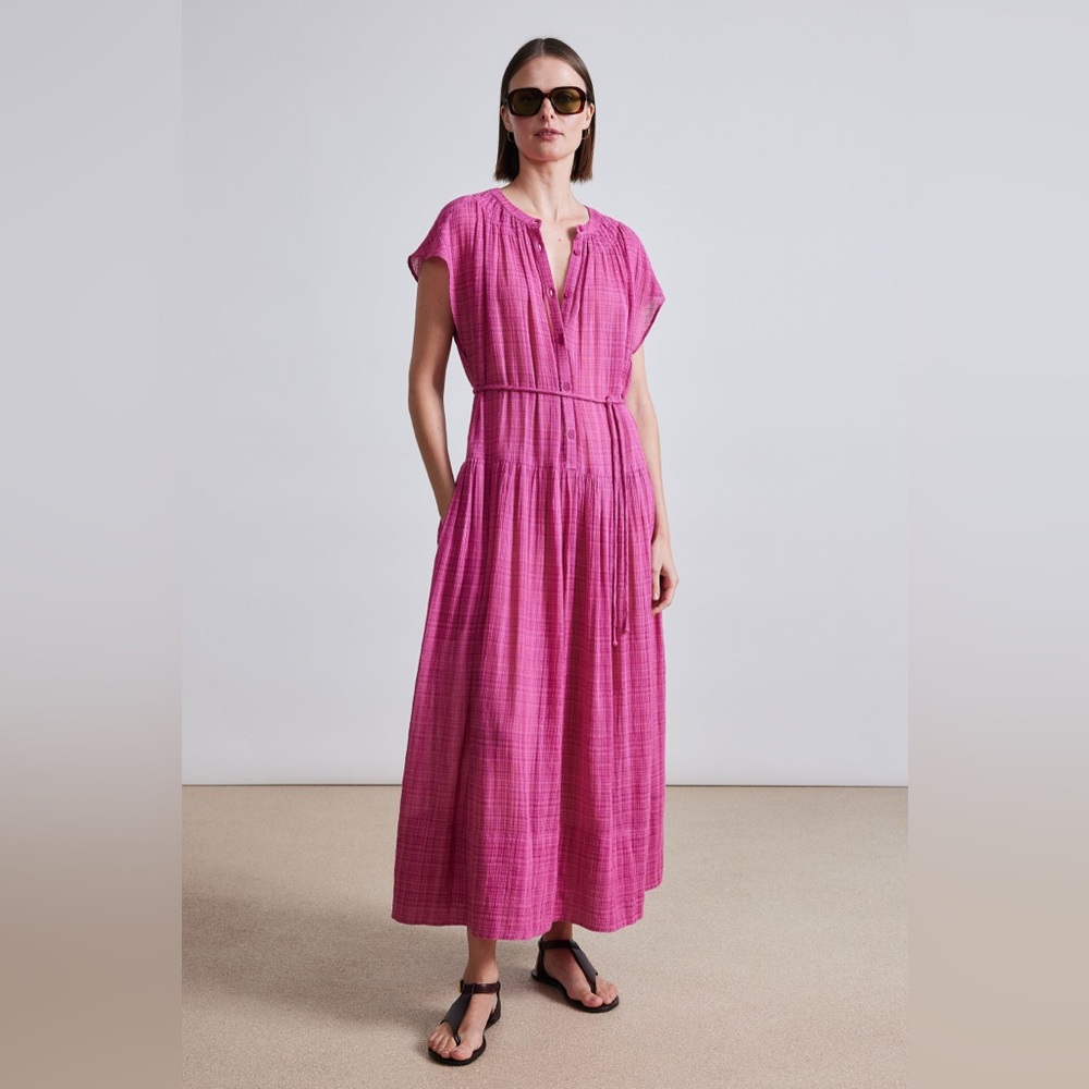 Apiece Apart Forte Maxi Dress Raspberry
